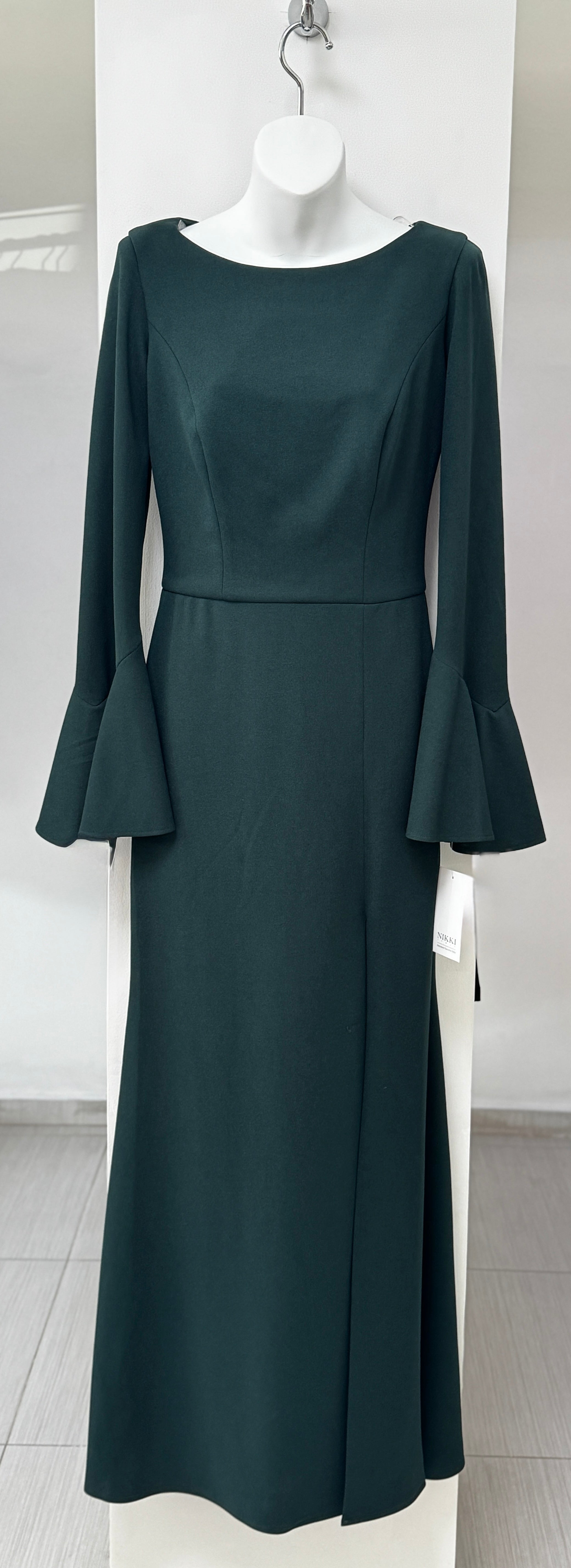 VESTIDO LARGO VERDE/NEGRO 57285
