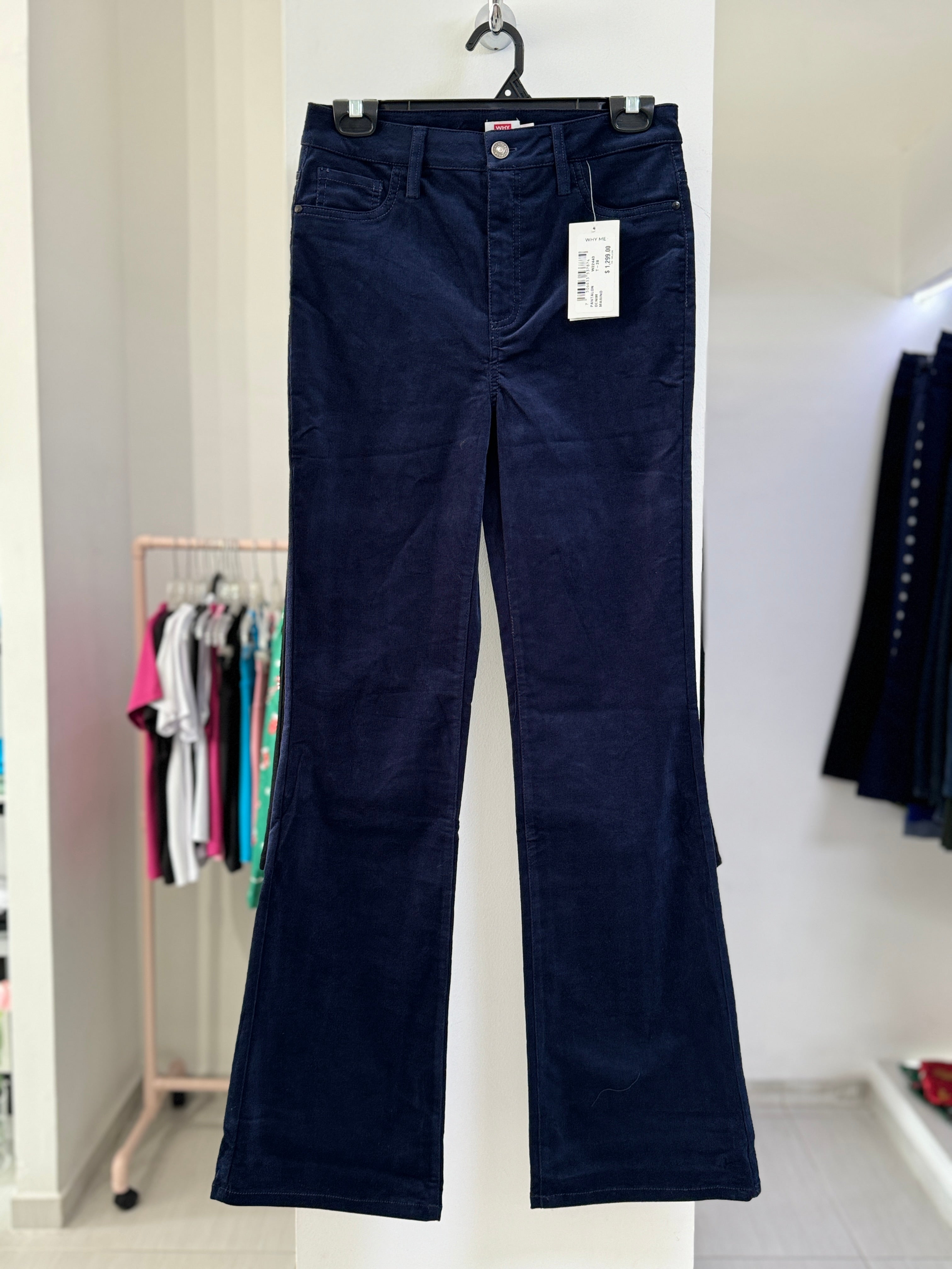 PANTALÓN PANA AZUL W22443