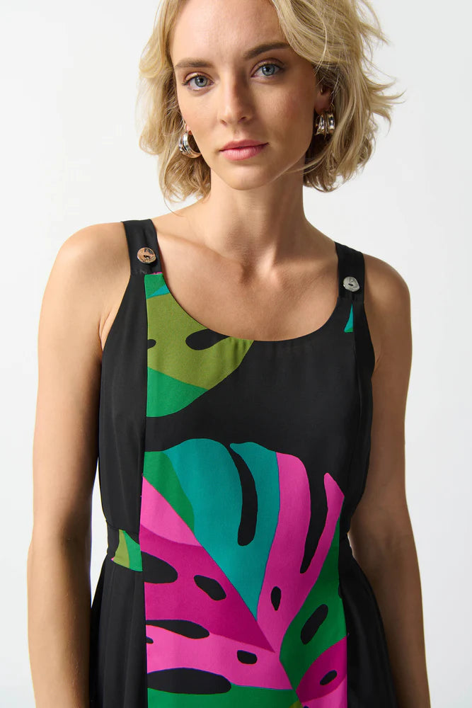 VESTIDO MIDI NEGRO ESTAMPADO 242163