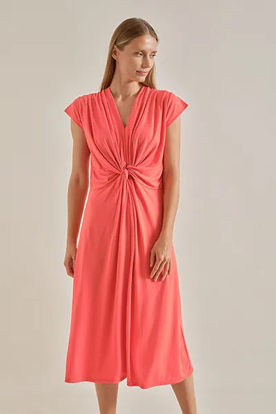 VESTIDO MIDI CORAL 124622