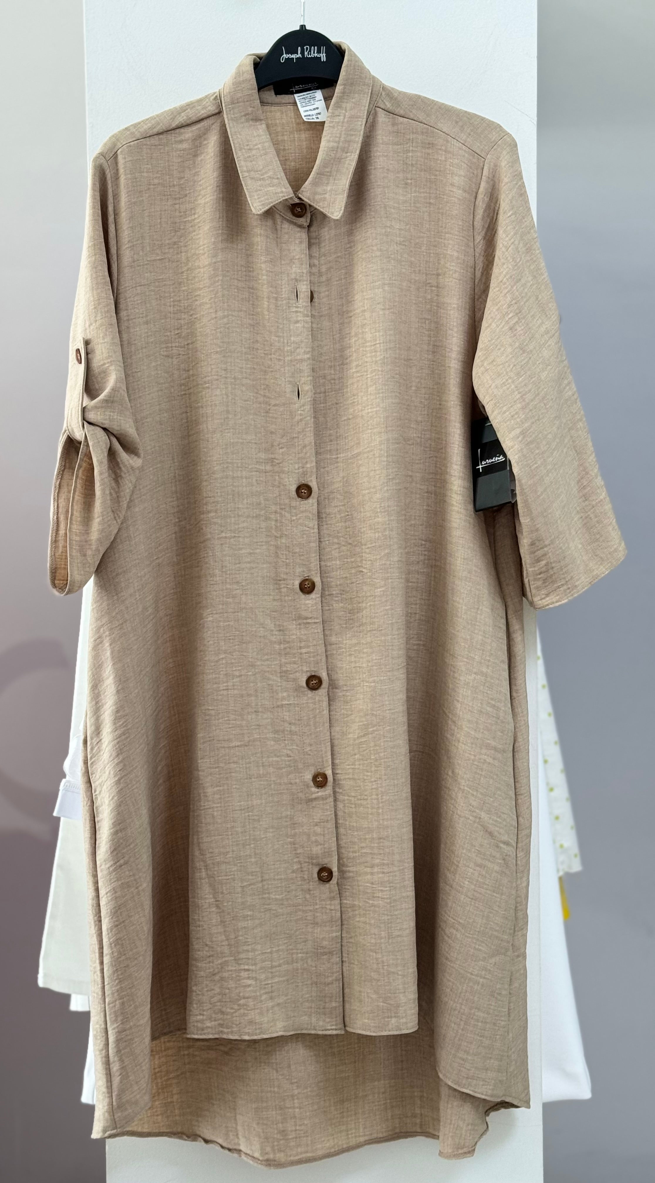 VESTIDO CORTO TÚNICA LILA/BEIGE/MOSTAZA L3787