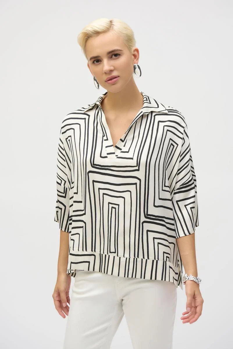 BLUSA BEIGE ESTAMPADA 252060