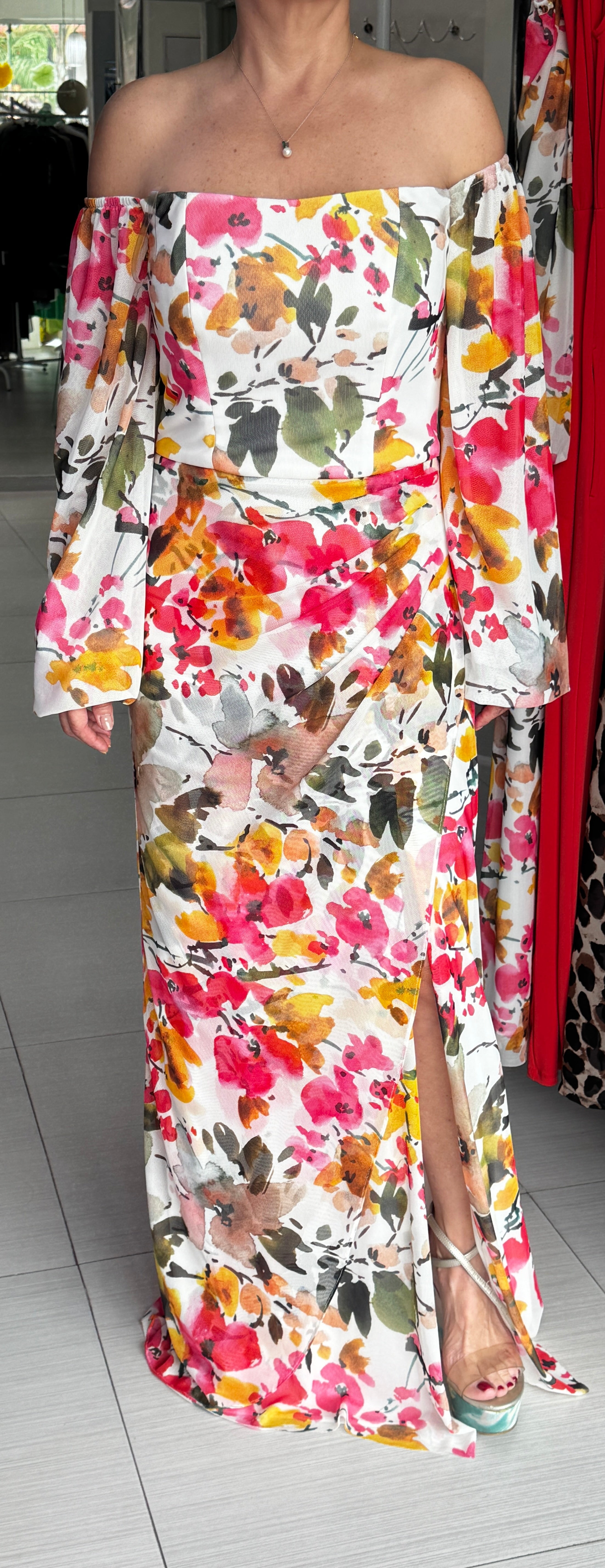 VESTIDO LARGO MESH ESTAMP. 57095