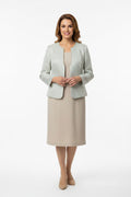 VESTIDO BEIGE CON SACO 9183