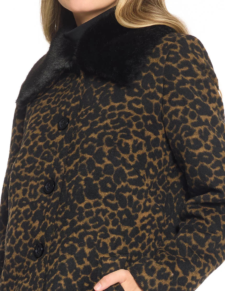 ABRIGO NEGRO ANIMAL PRINT 225873