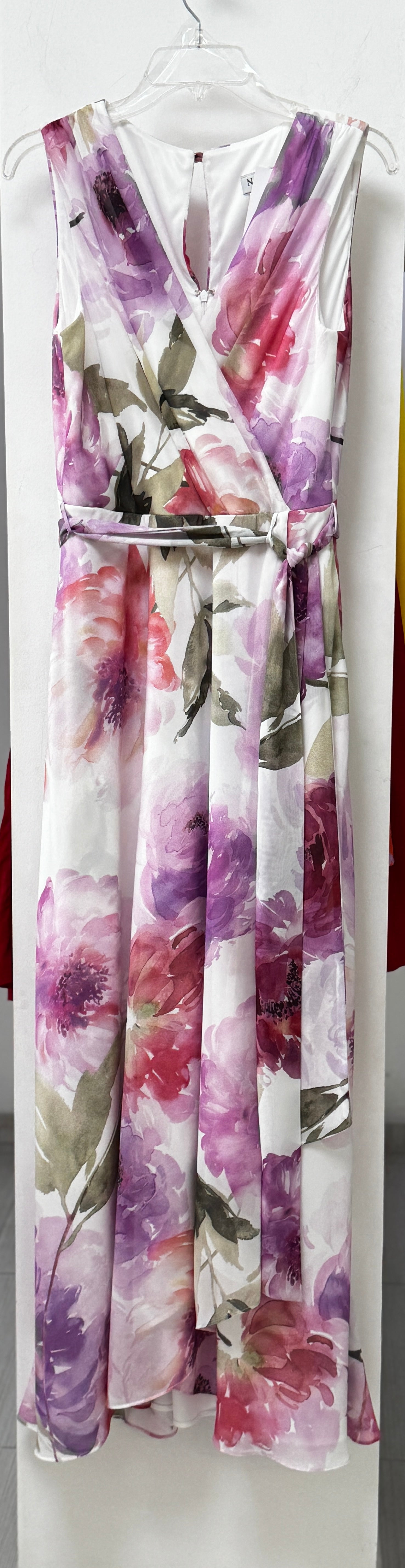 VESTIDO LARGO BLANCO ESTAMPADO ROSA/AZUL 57105