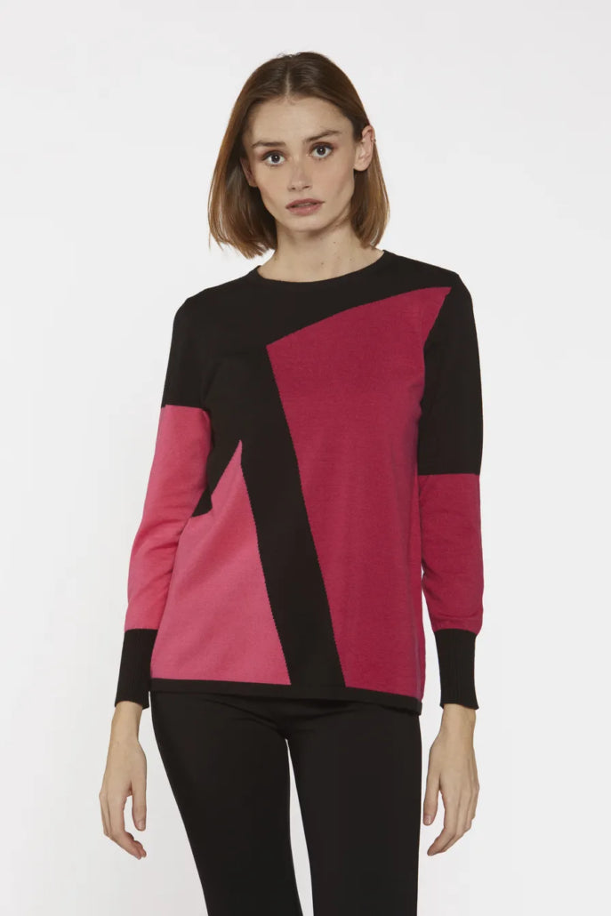 SUÉTER NEGRO Y ROSA 224046