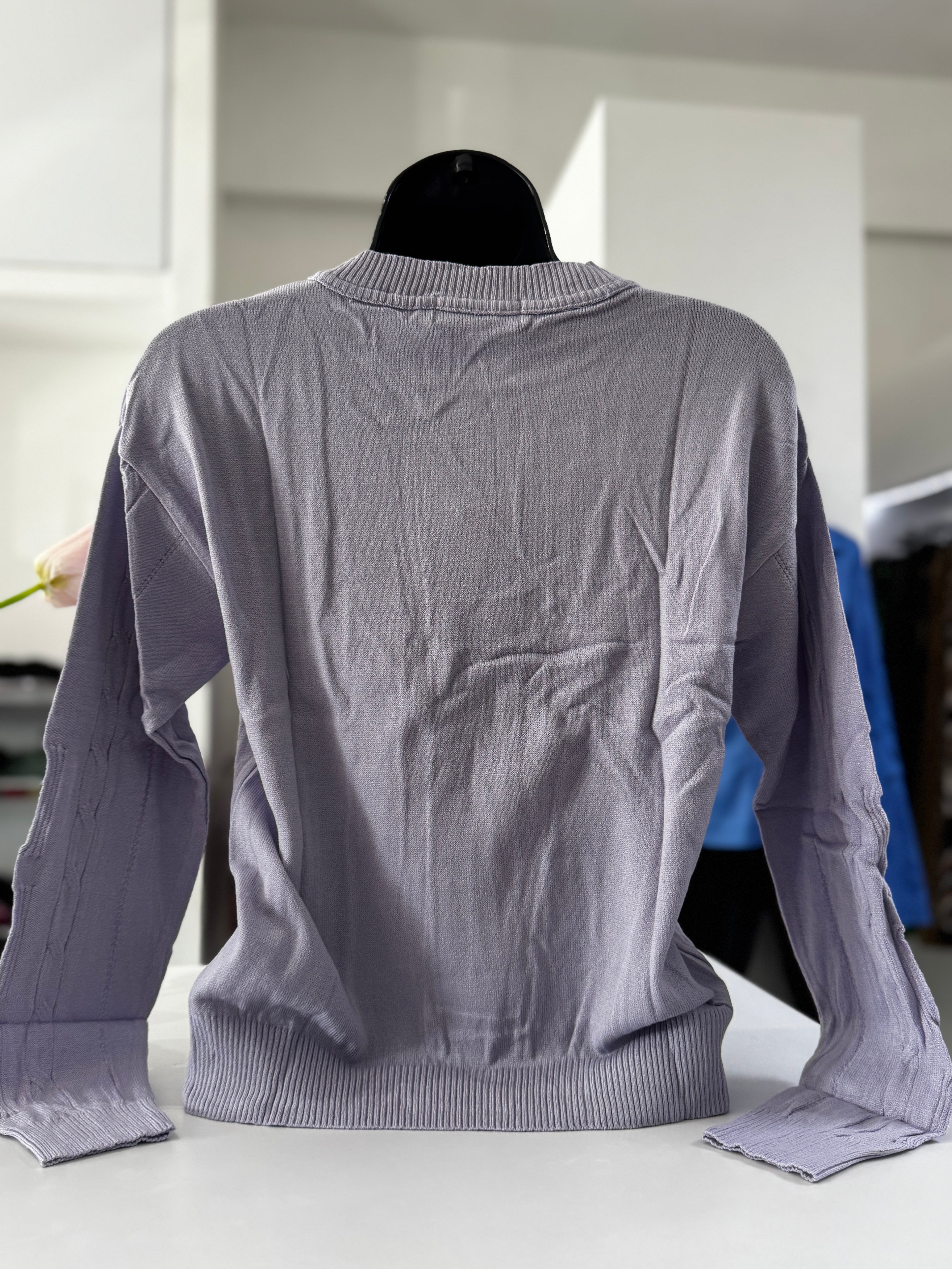 SUÉTER BEIGE/PURPURA L33299