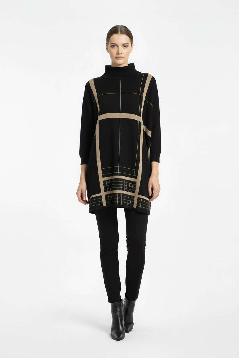 PONCHO NEGRO PRINT 2746