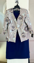 VESTIDO CORTO MARINO CON SACO GRIS ESTAMPADO 8047