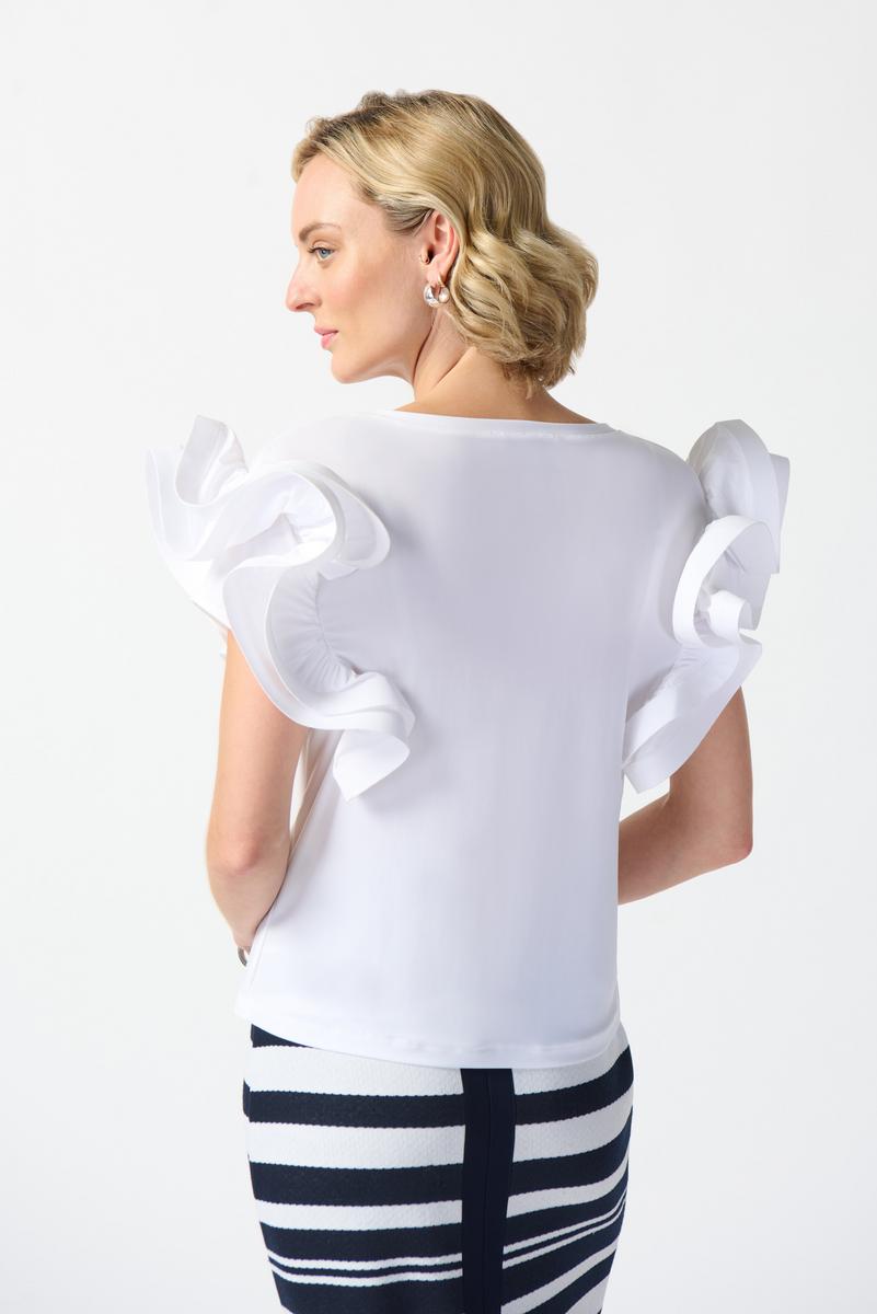 BLUSA BLANCA/ROSA/NARANJA MANGAS VOLANTE 242236