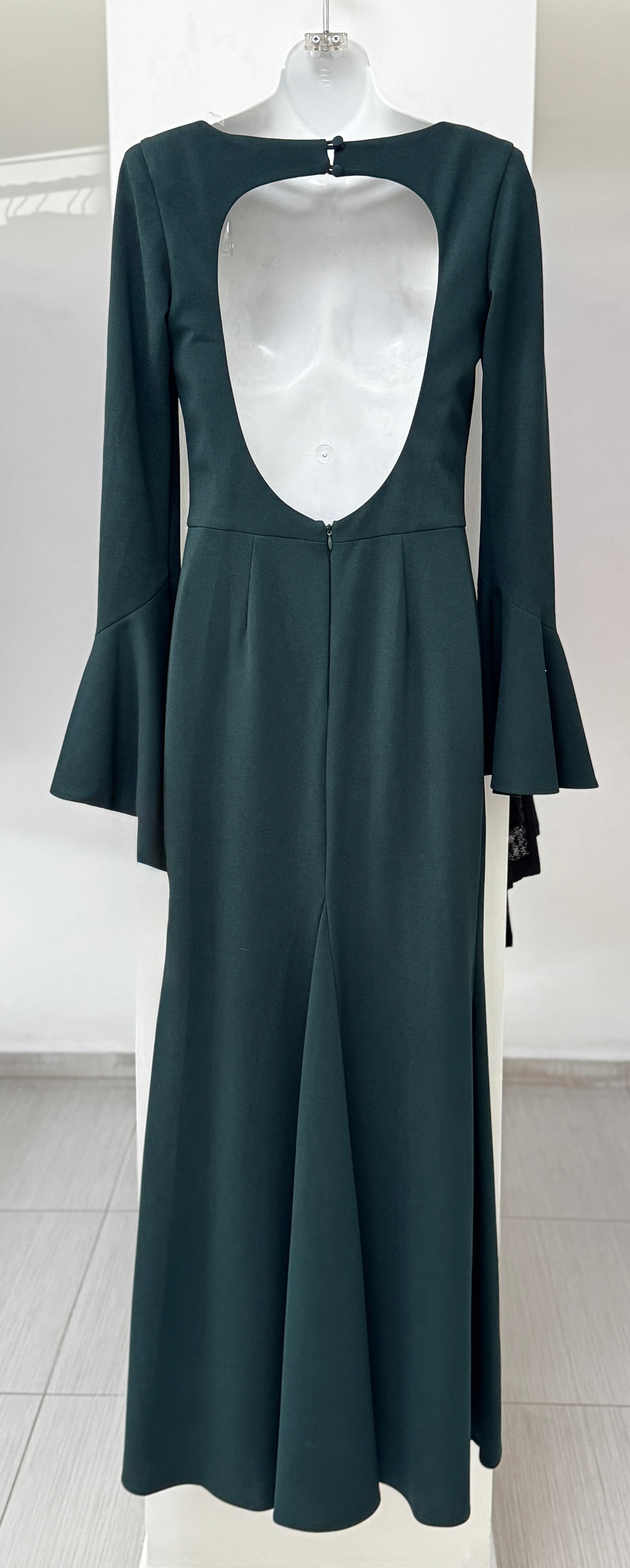 VESTIDO LARGO VERDE/NEGRO 57285