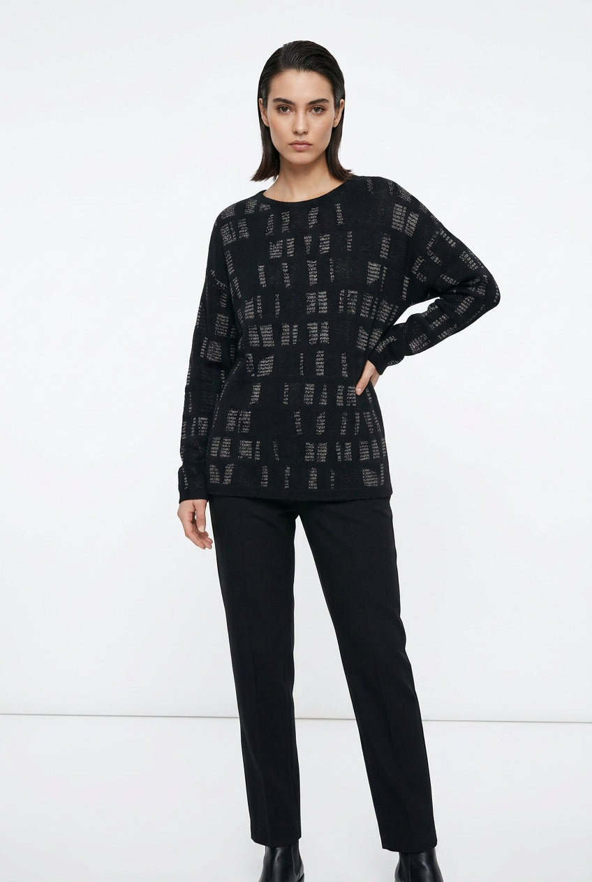 SUÉTER NEGRO/PLATA L33483