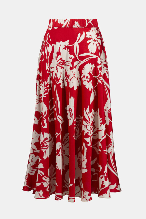 FALDA MIDI ROJA ESTAMPADA 252176