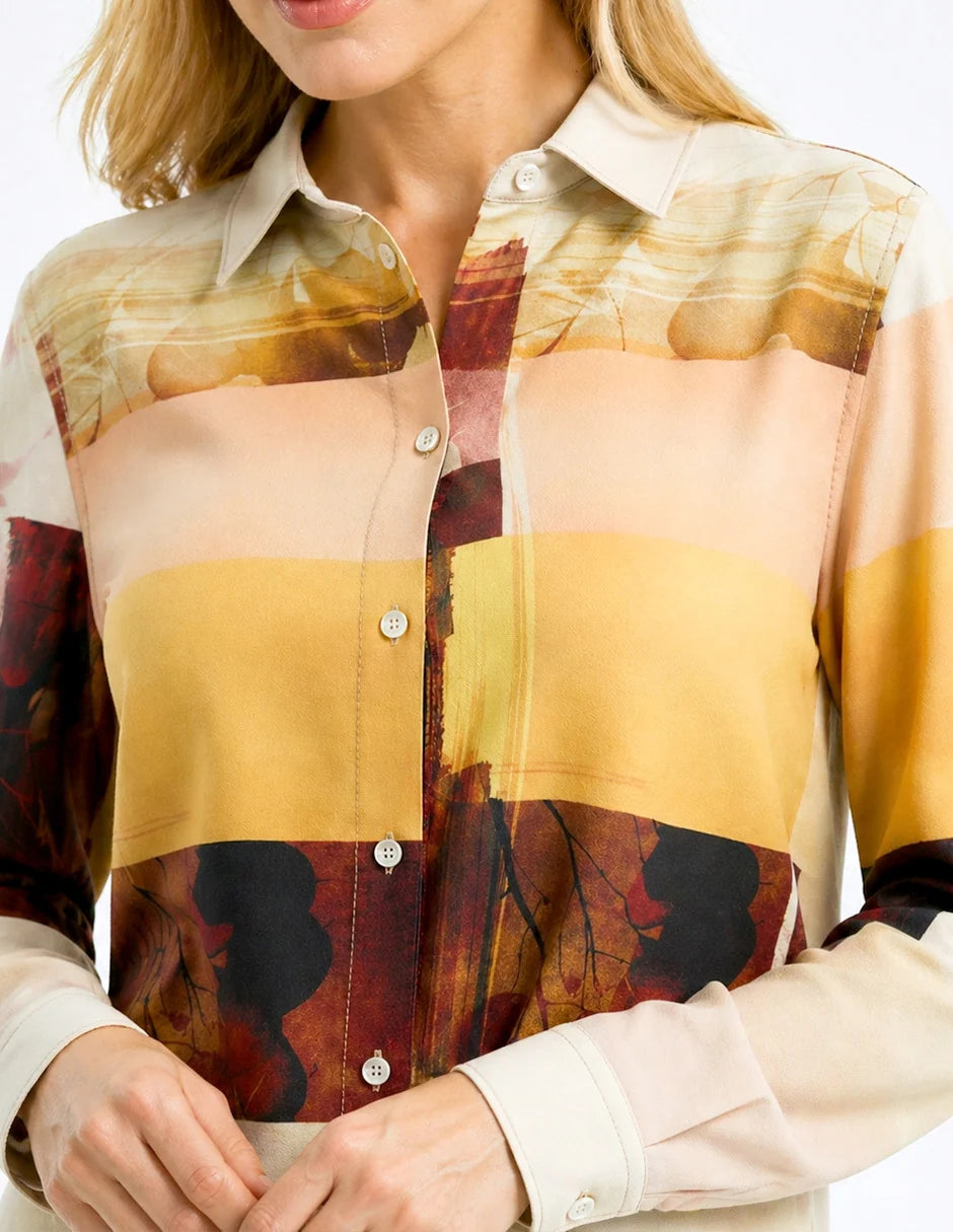 BLUSA BEIGE ESTAMPADA 226434