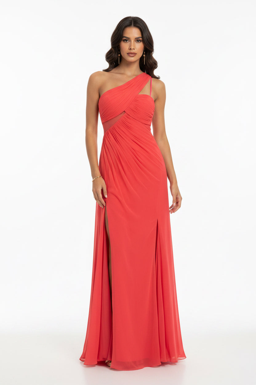 VESTIDO LARGO CORAL BORDADO