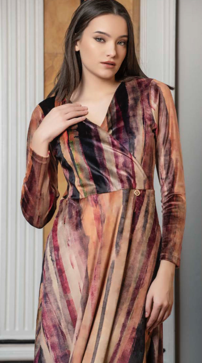 VESTIDO MIDI VINO 14099