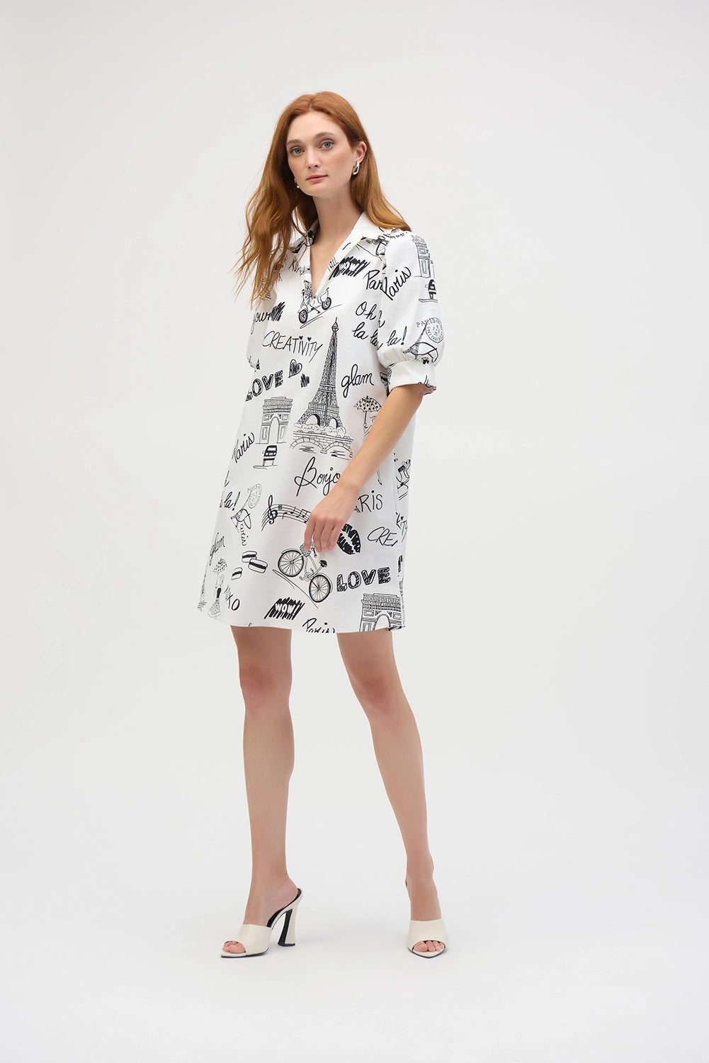 VESTIDO CORTO BLANCO ESTAMPADO 252019