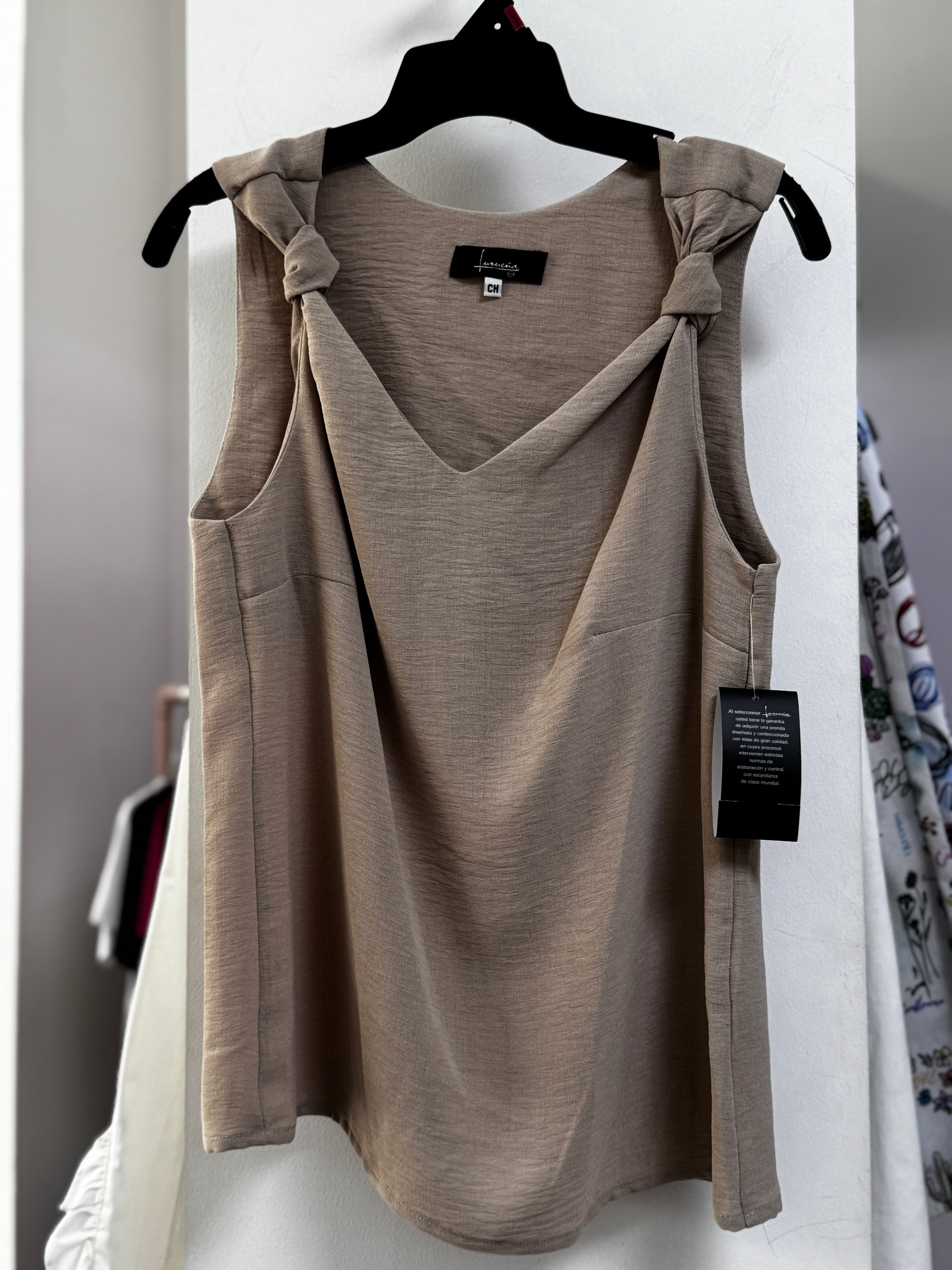 BLUSA AZUL/NEGRA/BEIGE L35562