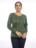 BLUSA VERDE ESTAMPADA 224025