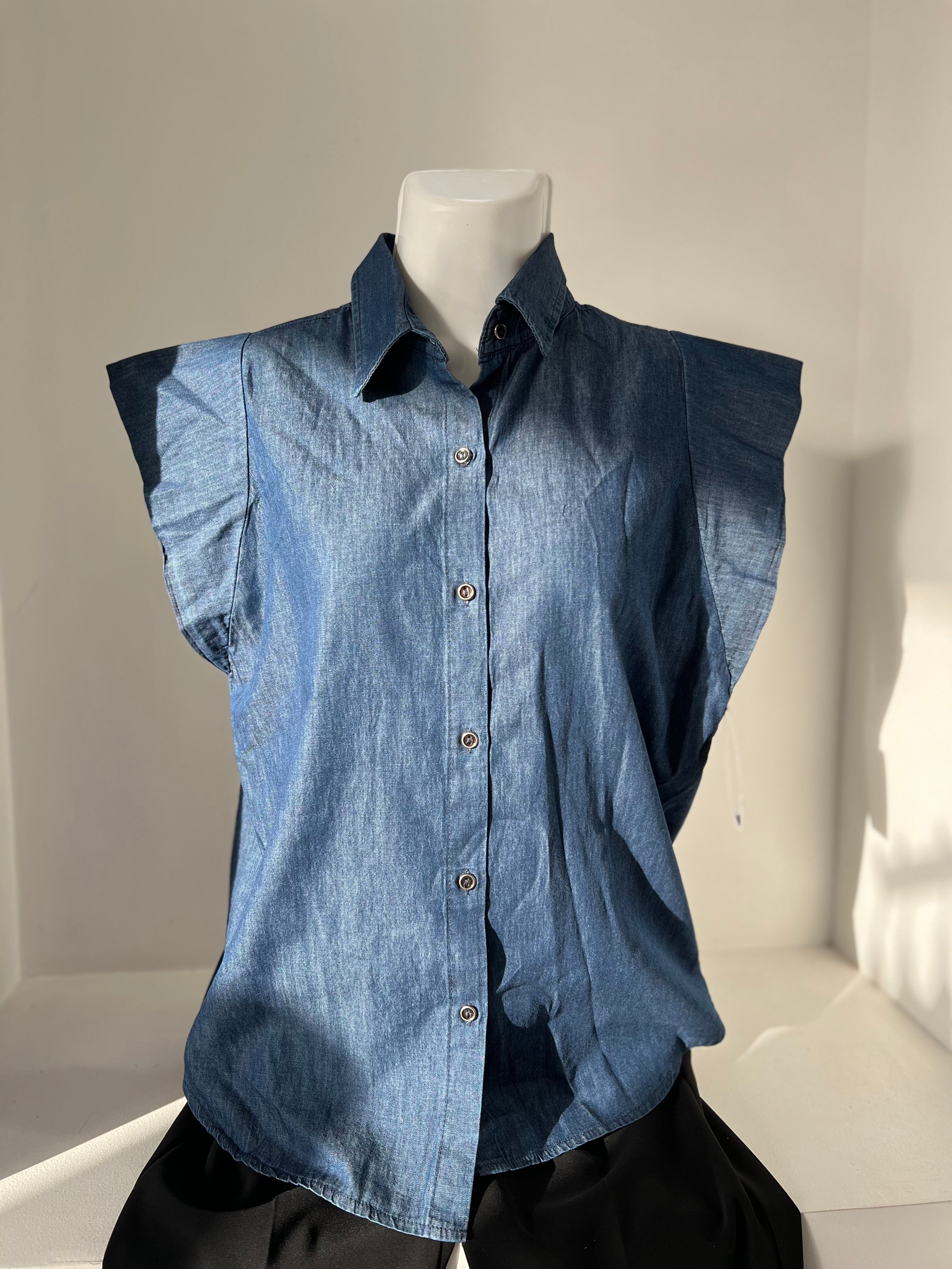 BLUSA CAMISERA DE MEZCLILLA L35370
