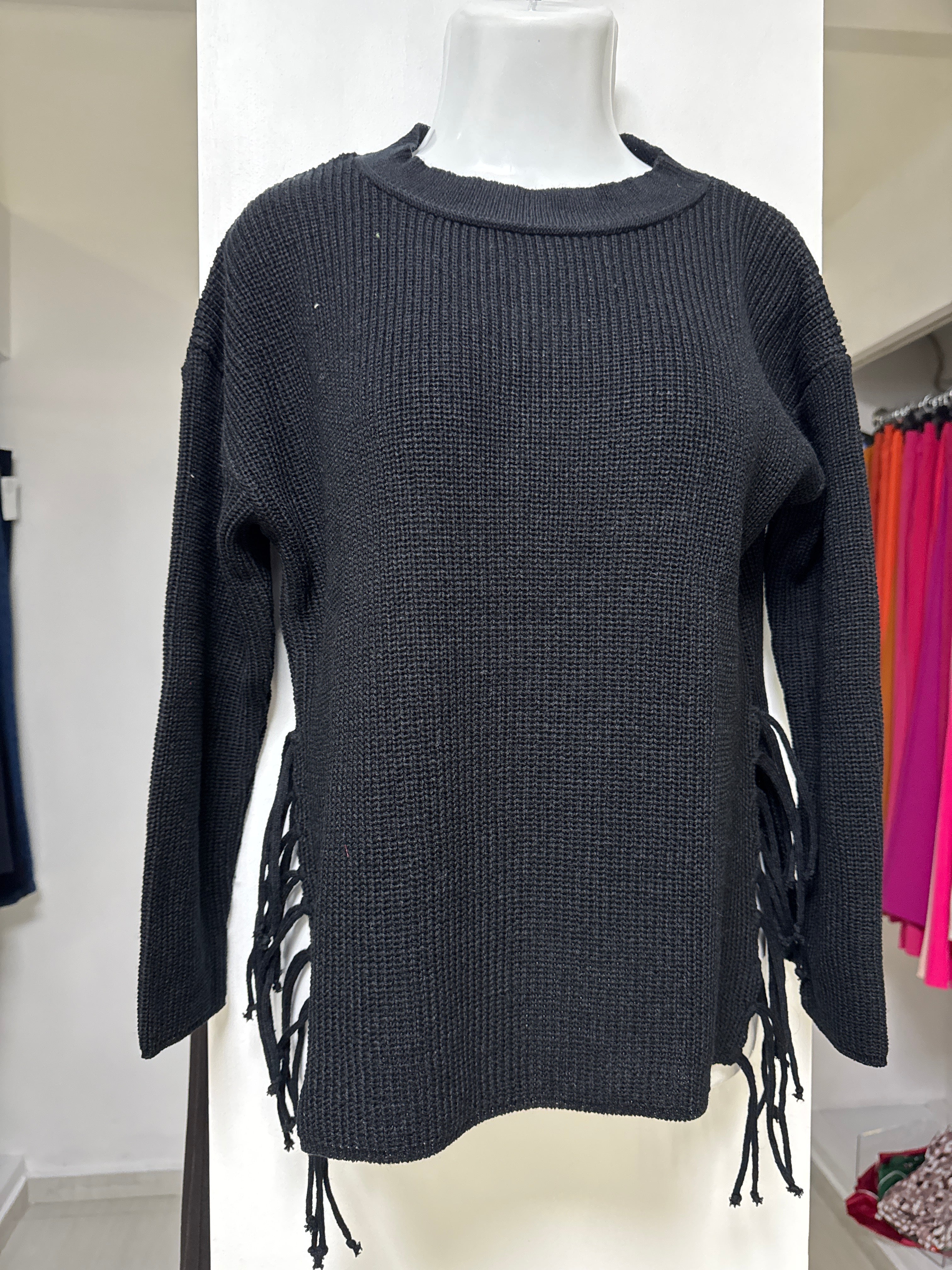 SUÉTER NEGRO/CAFÉ L33435