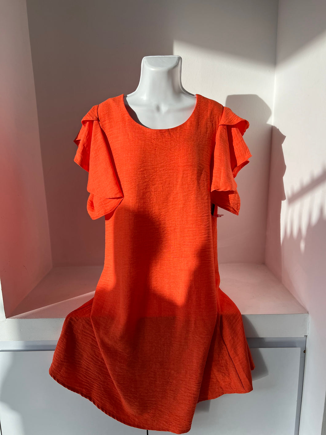 VESTIDO CORTO NARANJA/AZUL/ BEIGE L3786