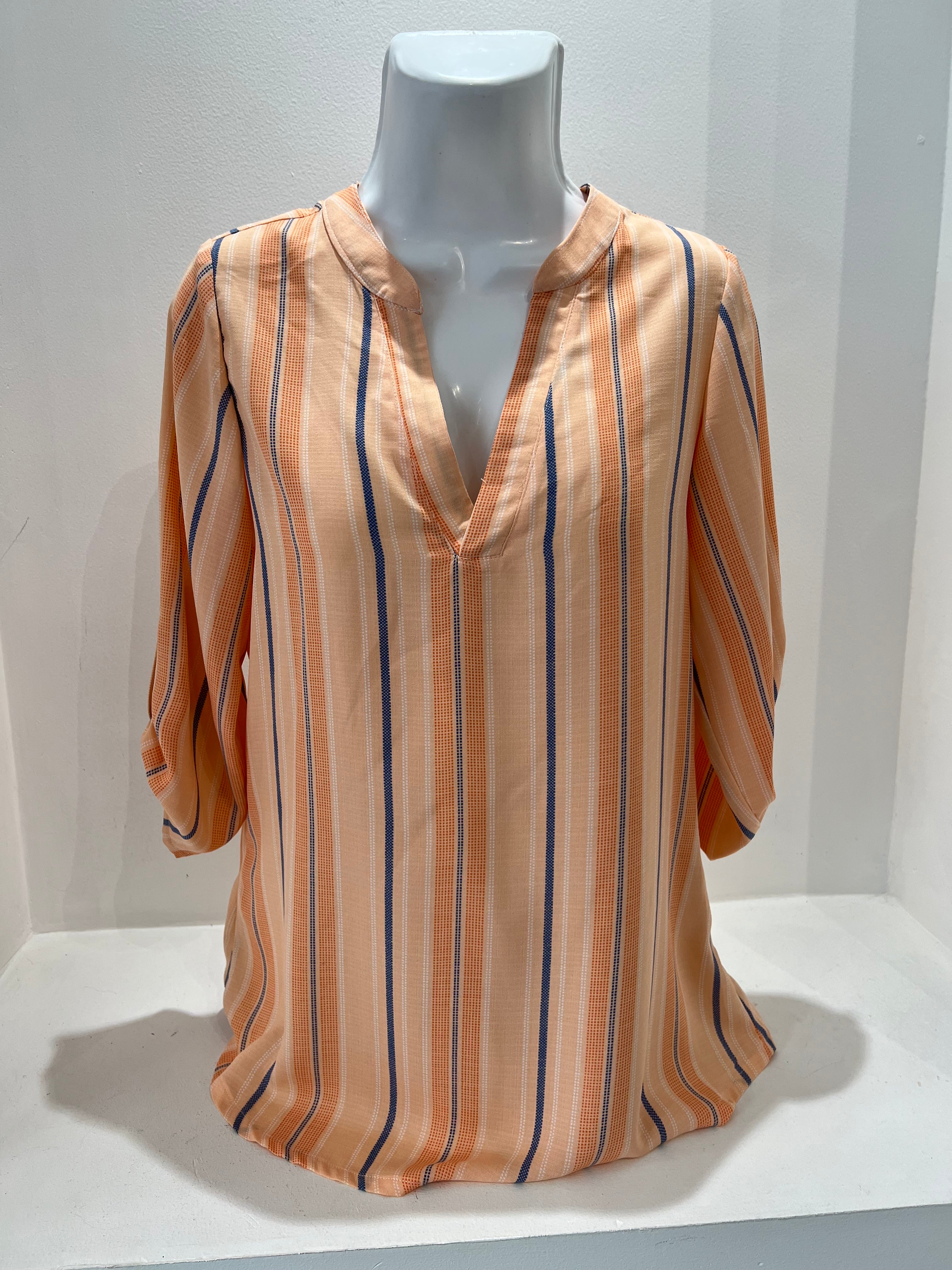BLUSA NARANJA ESTAMPADA