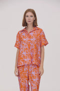 BLUSA NARANJA ESTAMPADA 125813