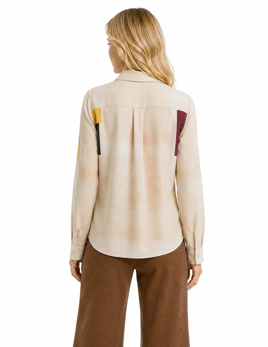 BLUSA BEIGE ESTAMPADA 226434
