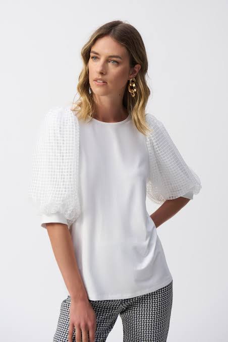 BLUSA BLANCA MANGA GLOBO 251097