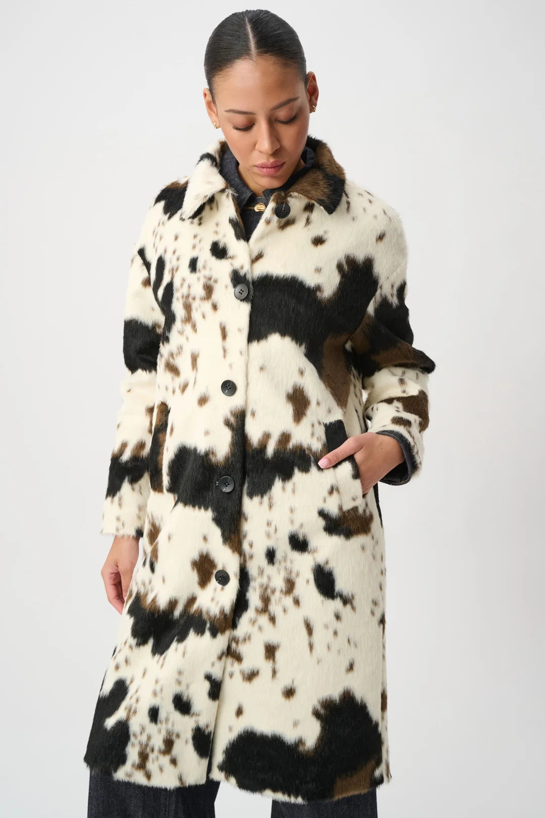 ABRIGO BEIGE PRINT VACA 264944