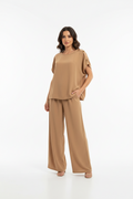 CONJUNTO BEIGE BLUSA+PANTALÓN L35750