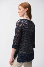 Cargar imagen en el visor de la galería, BLUSA TEJIDA MARINO 241922
