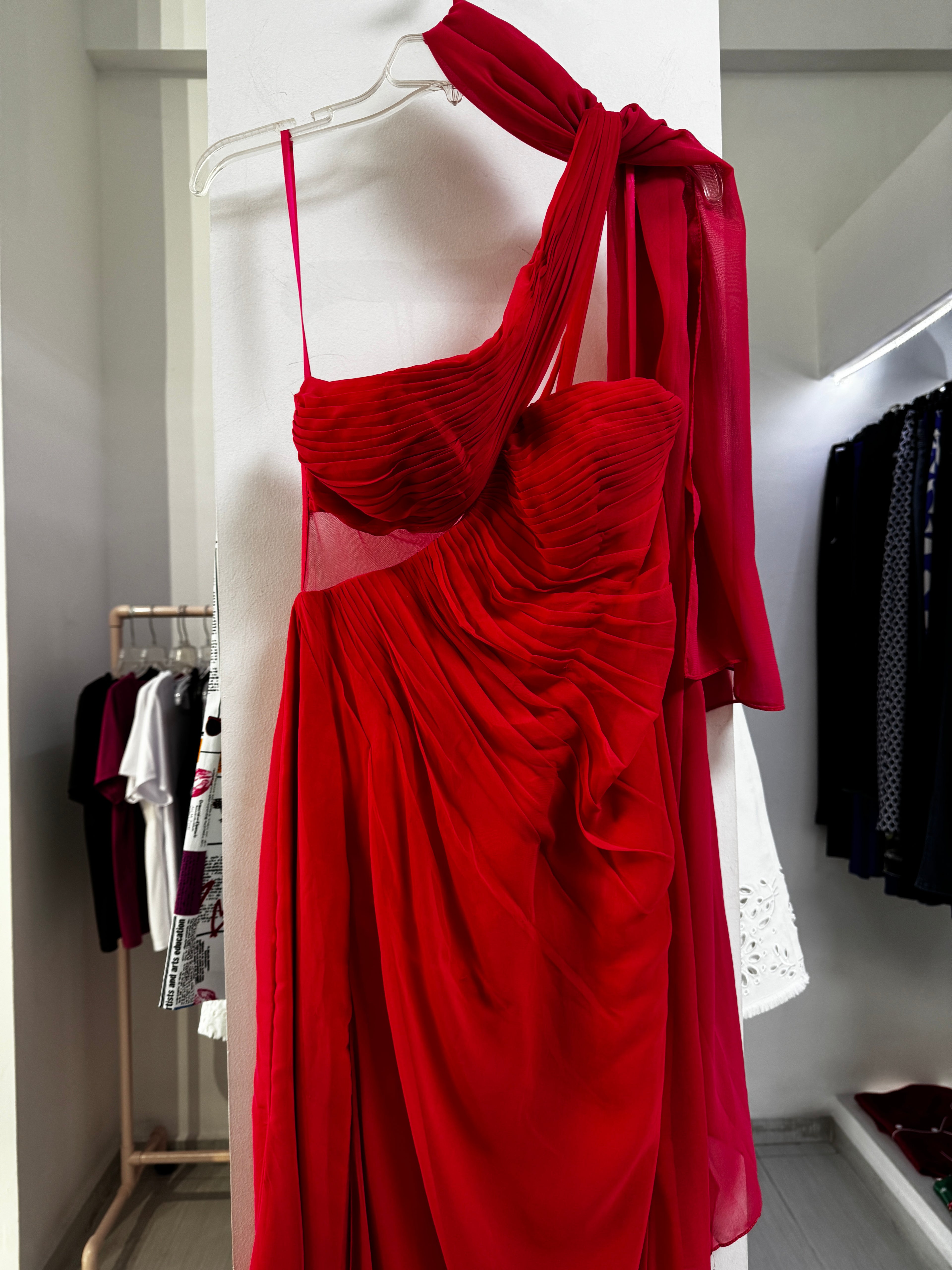 VESTIDO LARGO CORAL BORDADO