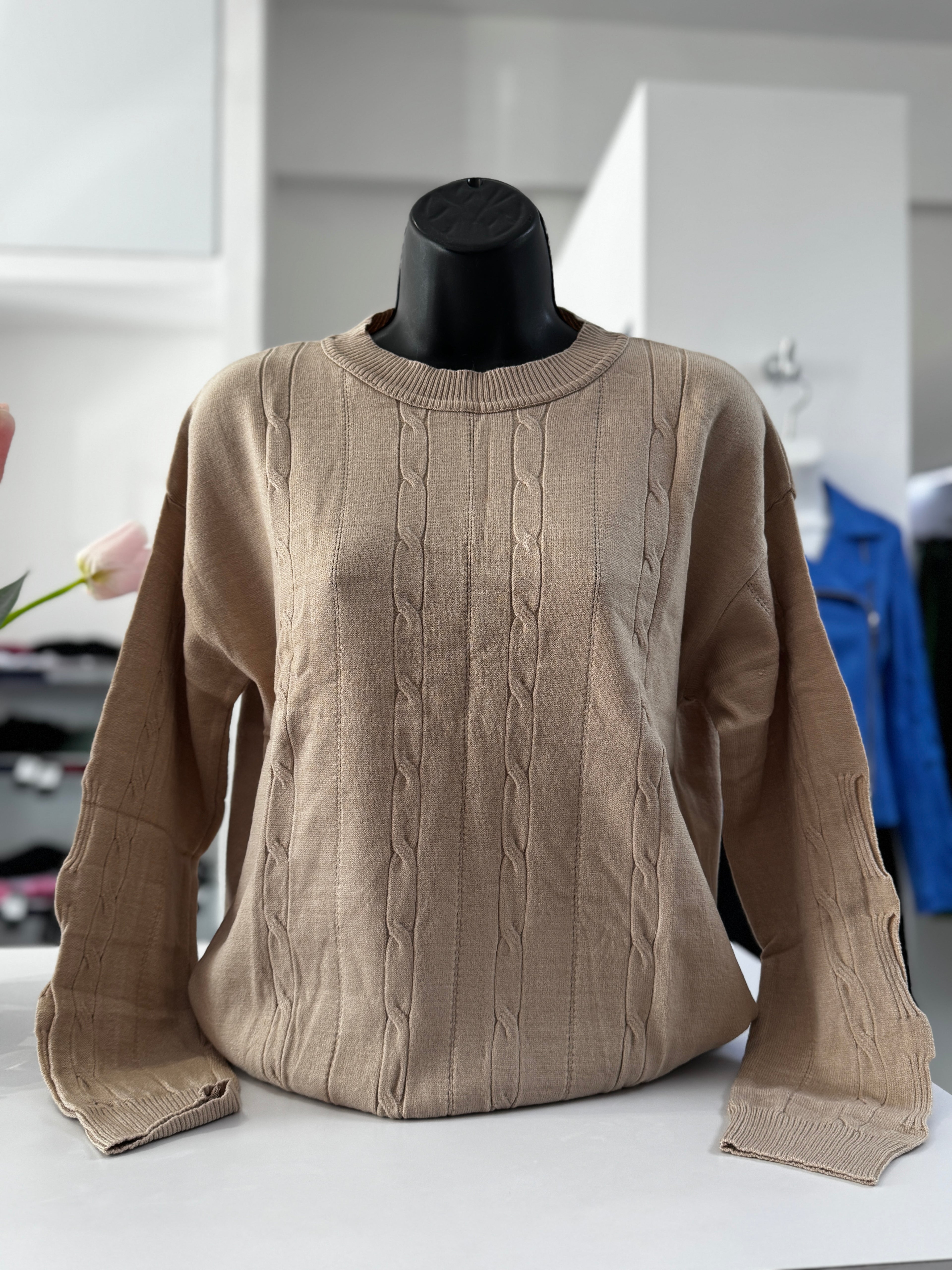 SUÉTER BEIGE/PURPURA L33299