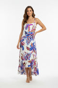 VESTIDO CORTO AZUL/VERDE ESTAMPADO 37180