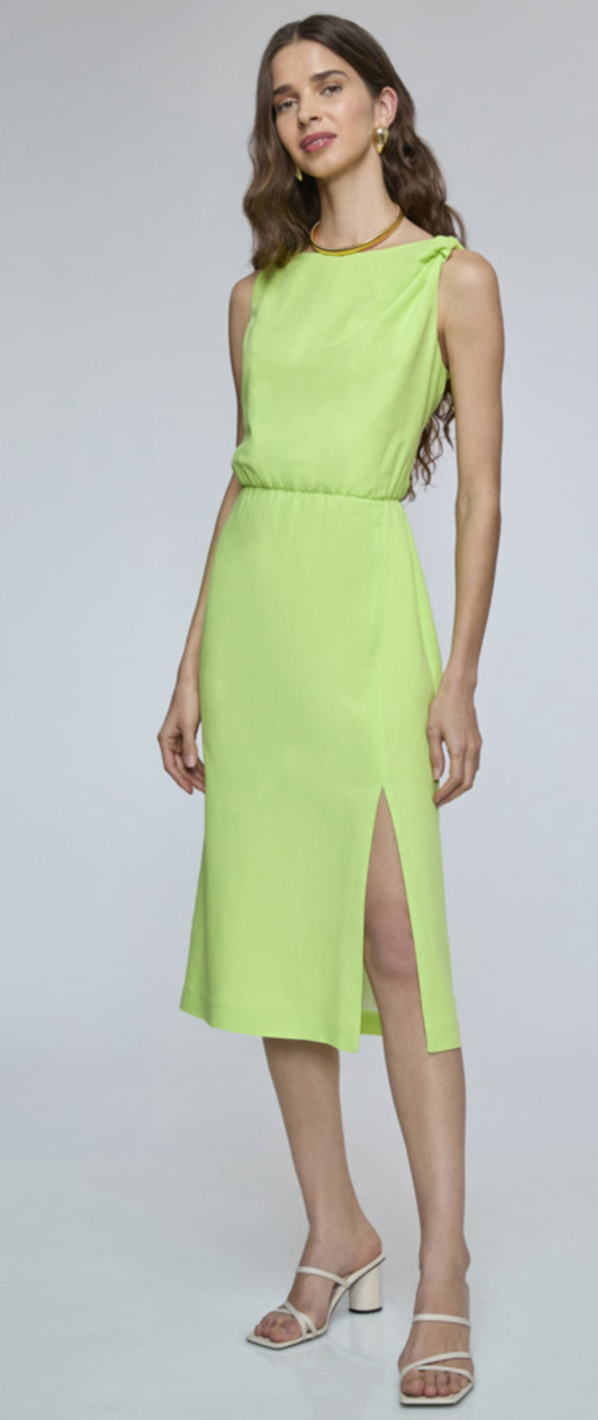 VESTIDO CORTO VERDE LIMÓN R12492