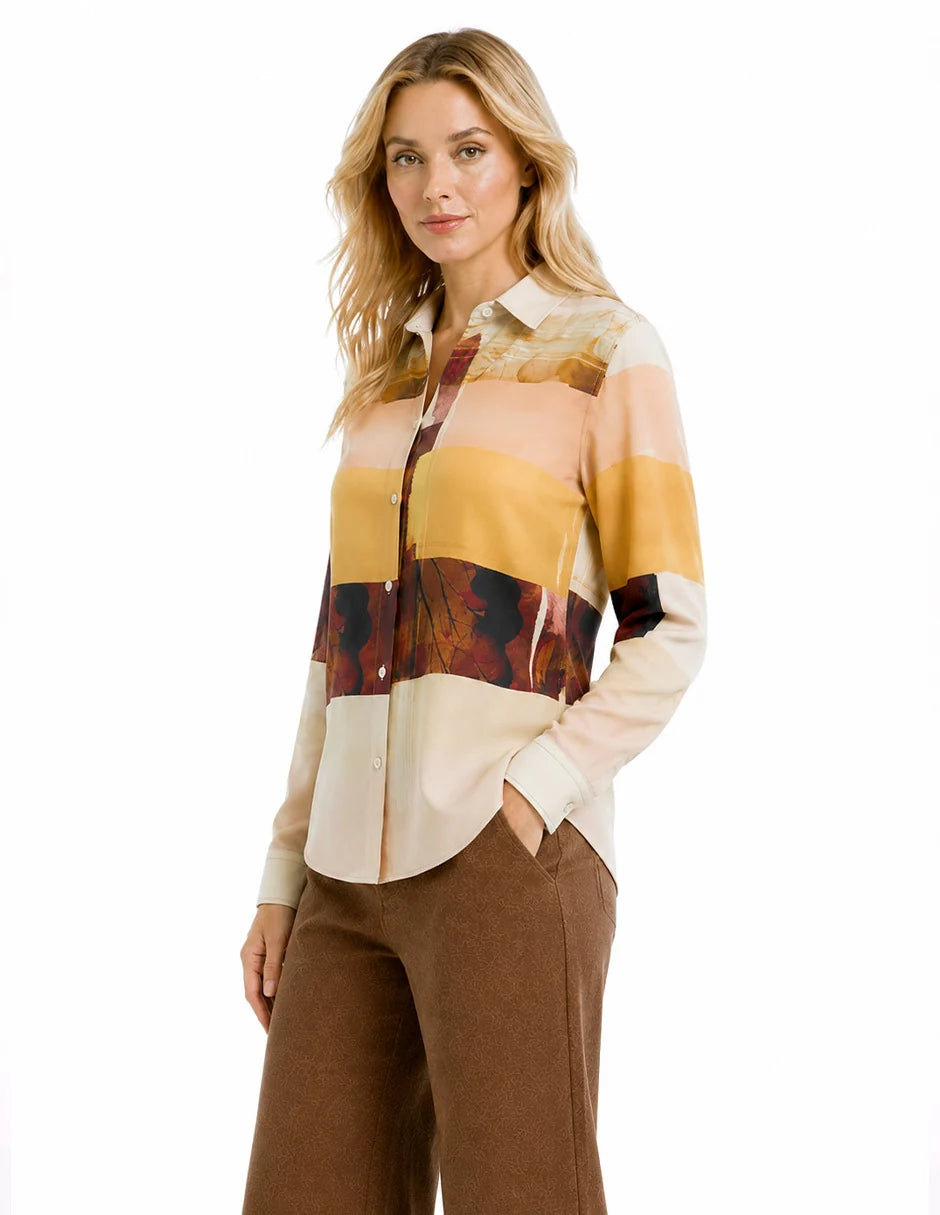 BLUSA BEIGE ESTAMPADA 226434