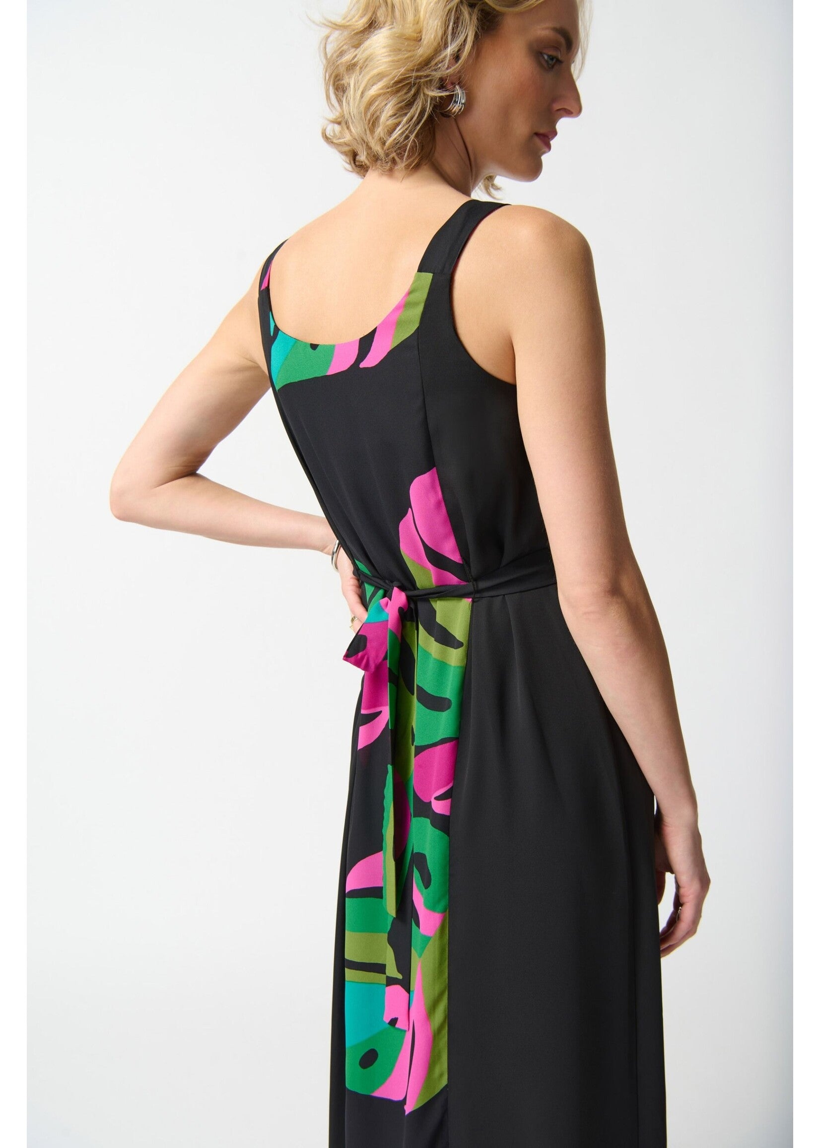 VESTIDO MIDI NEGRO ESTAMPADO 242163