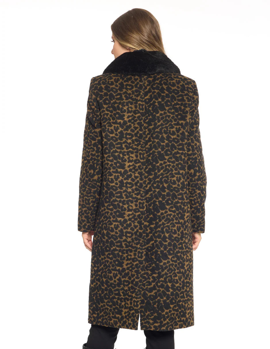 ABRIGO NEGRO ANIMAL PRINT 225873