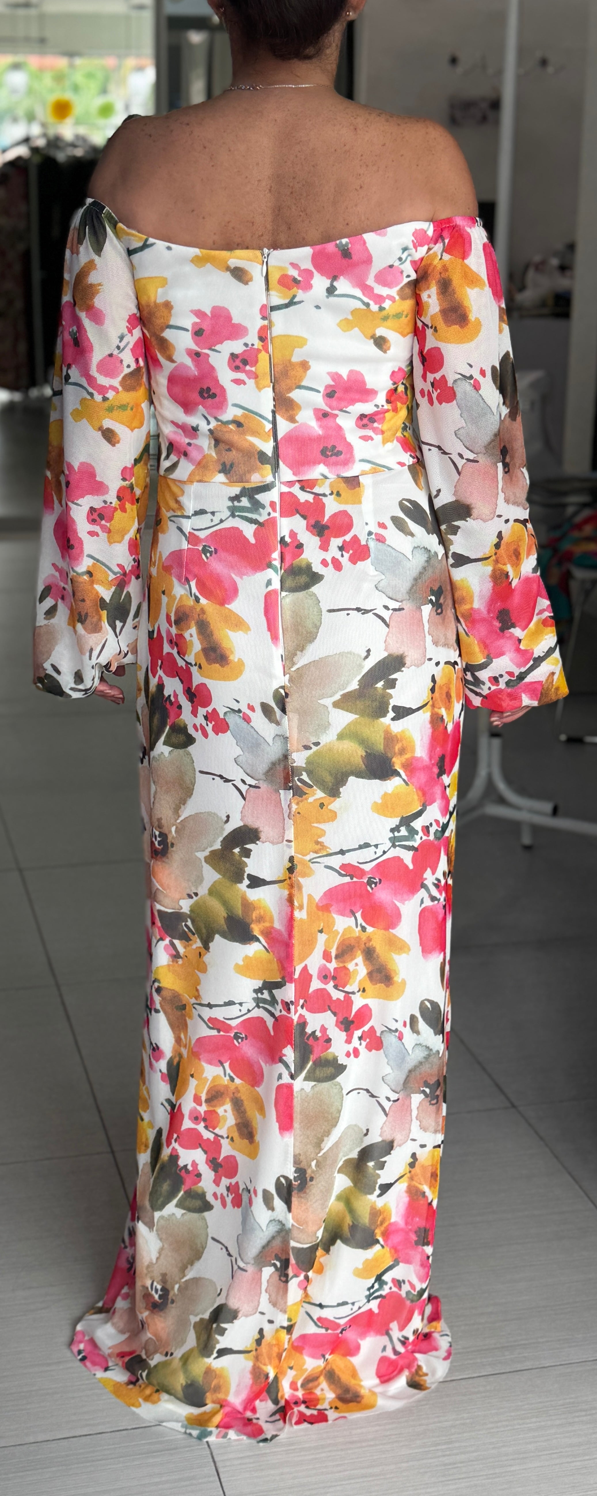 VESTIDO LARGO MESH ESTAMP. 57095
