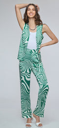 BLUSA VERDE ESTAMPADA R12436