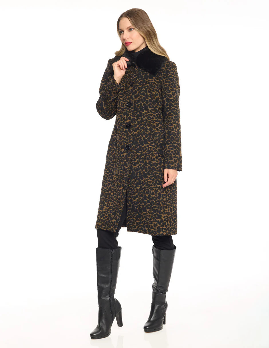 ABRIGO NEGRO ANIMAL PRINT 225873