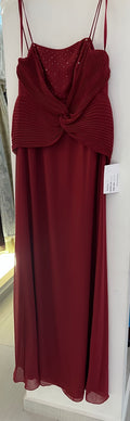 VESTIDO LARGO VINO BORDADO