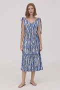 VESTIDO MIDI ESTAMPADO LÍNEAS 125600