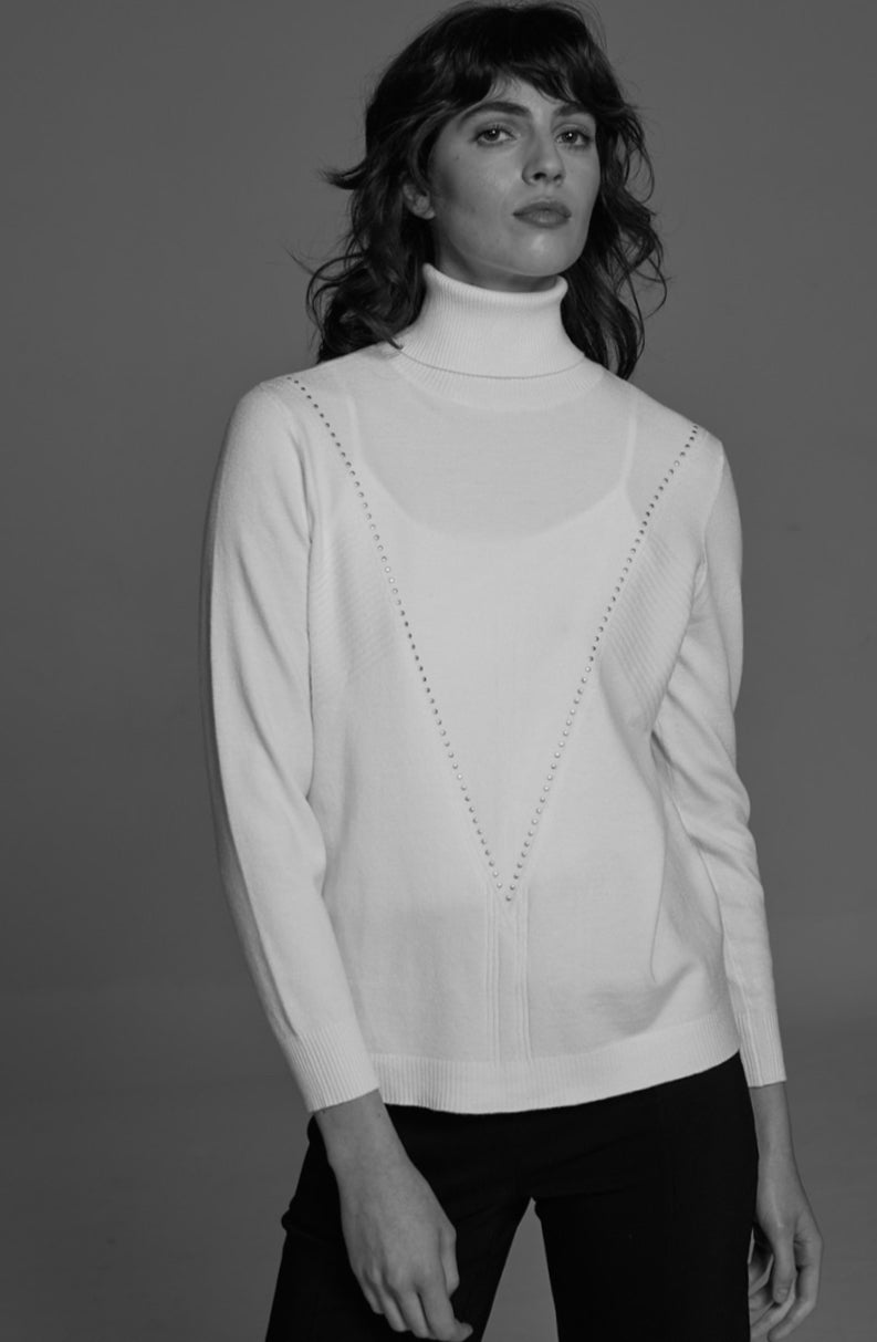 SUÉTER BLANCO/NARANJA/LILA