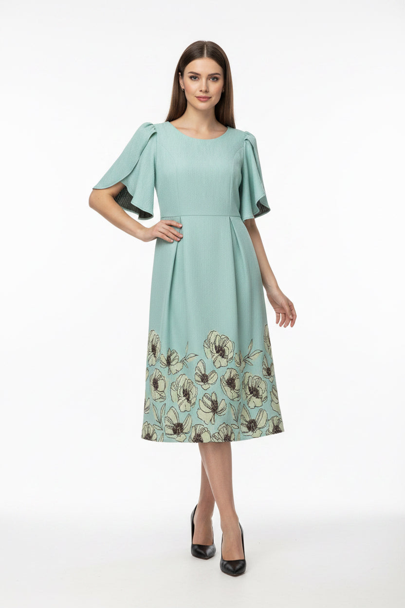 VESTIDO MIDI AQUA 9186