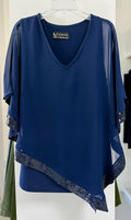 BLUSA GASA MARINO/NEGRO 4037