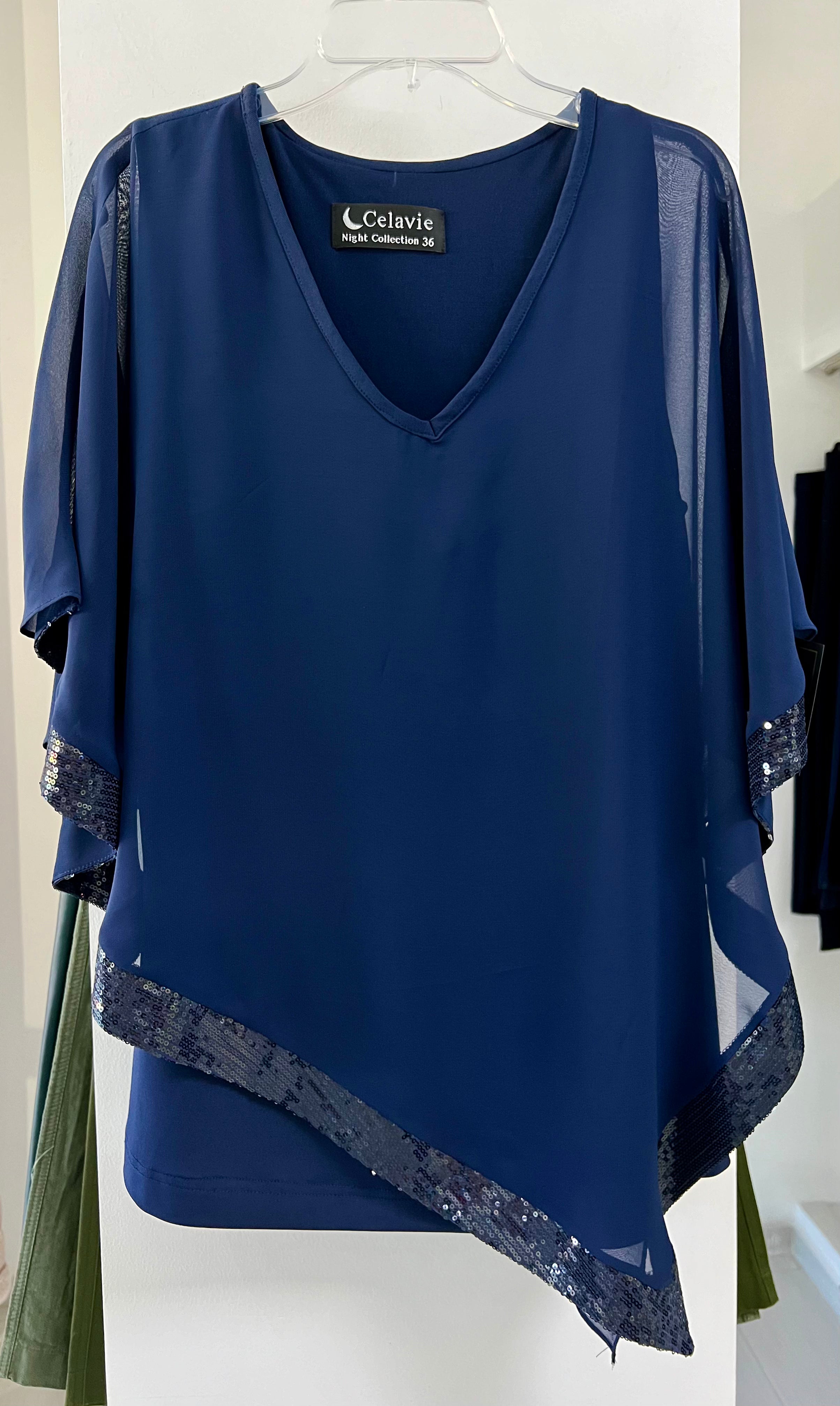 BLUSA GASA MARINO/NEGRO 4037